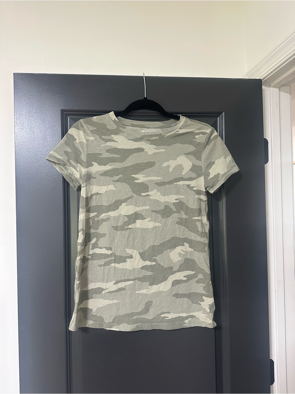 Athleta Olive Camo Crewneck Tee